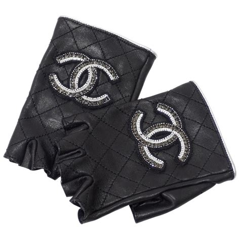 chanel fingerless gloves|chanel fingerless leather gloves.